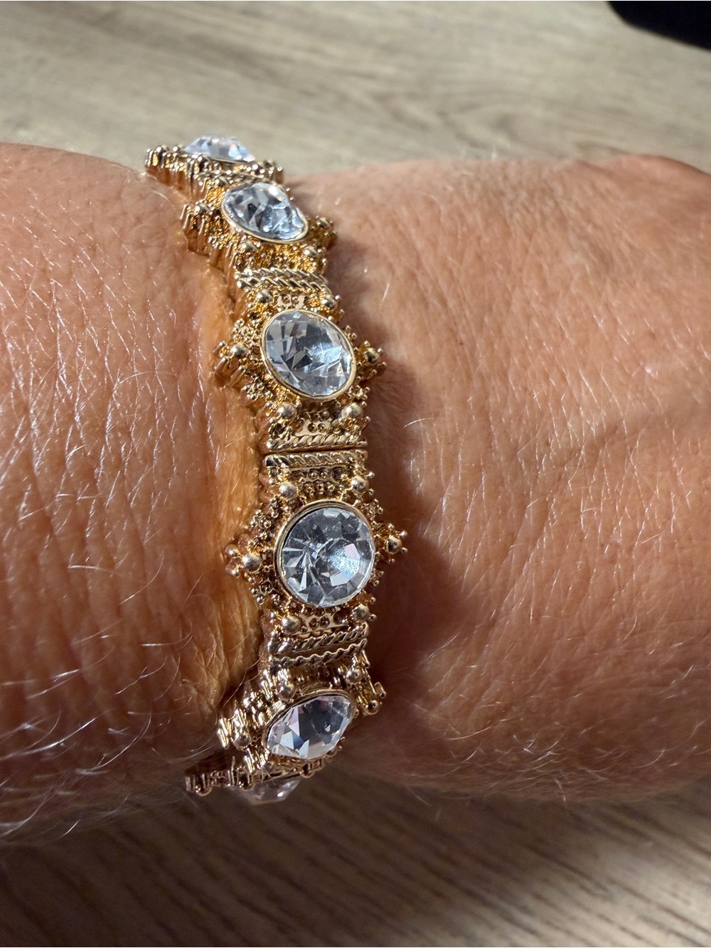 paparazzi Gold-Tone Bracelet with Clear Crystals - Picture 1 of 5